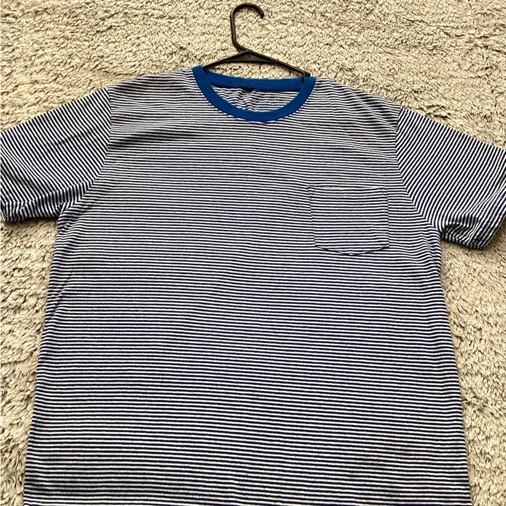 Vans Navy and White Striped Tee
